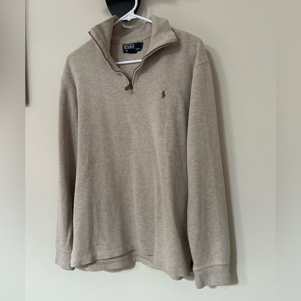 Men’s Polo Ralph Lauren Turtleneck Long Sleeve Beige Pullover size Large